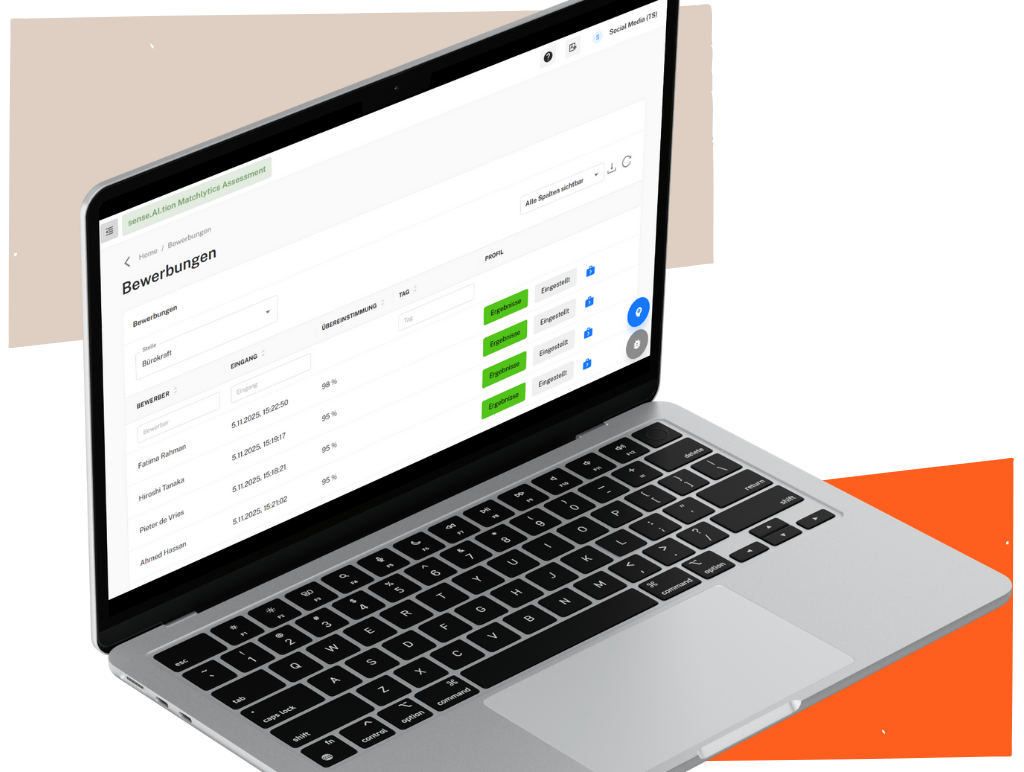 Bewerbungen in einer übersichtlichen Liste