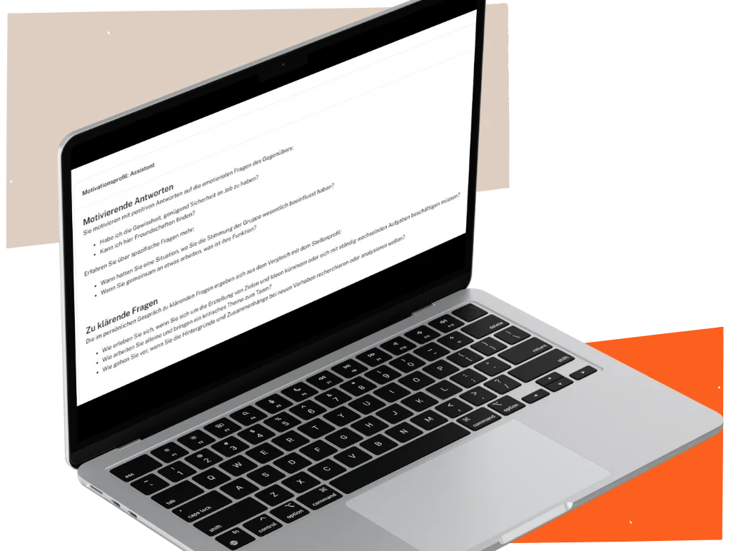 MatchLytics Assessment erstellt Leitfäden für Gespräche passend zu der Arbeitsaufgabe und Persönlichkeit
